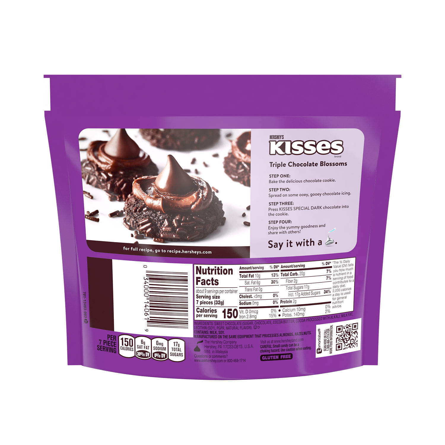 HERSHEY'S KISSES Special Dark Chocolate 10oz Candy Bag