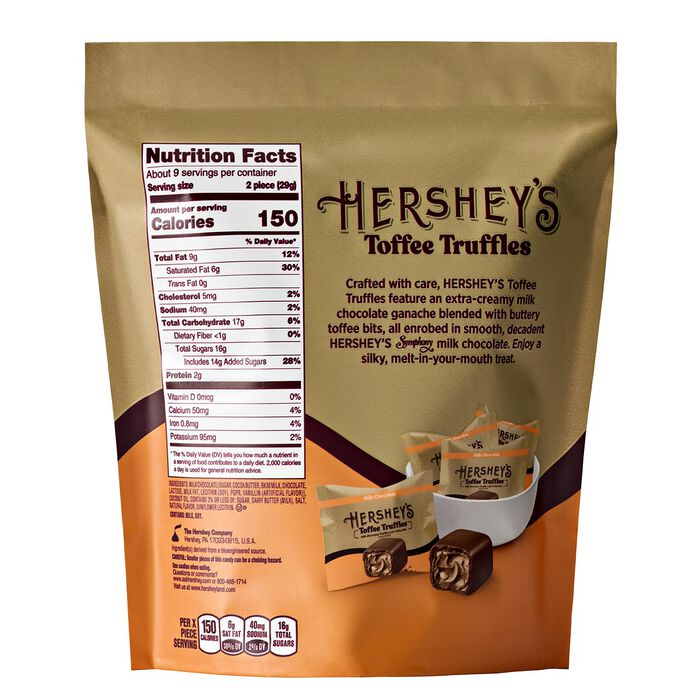 Image of HERSHEY’S Toffee Truffles Candy Bag, 9 oz Packaging