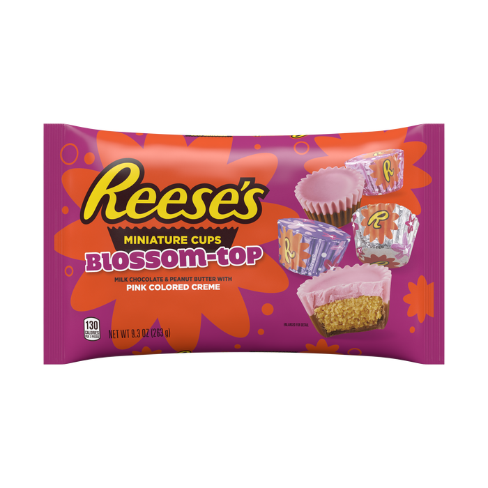 Image of Valentines REESE'S Peanut Butter Cups Blossom Top Miniatures Bag, 9.3 oz. bag Packaging