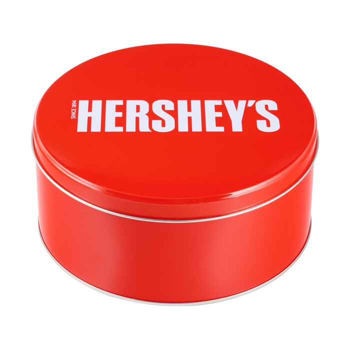 Image of HERSHEY'S KISSES Trio Red Holiday Gift Tin, 36 oz Packaging