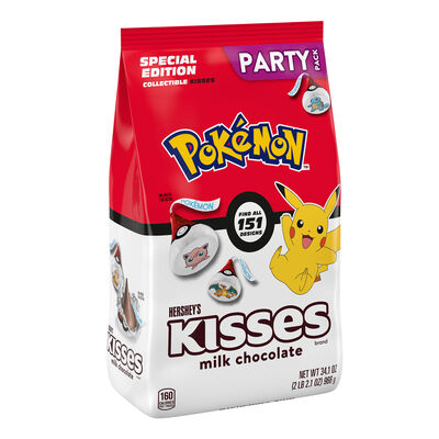 HERSHEY'S KISSES Milk Chocolate Pokémon Candy Party Pack, 34.1 oz
