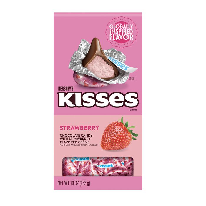 Image of HERSHEY'S KISSES Strawberry Flavored Kisses, 10oz Pouch Packaging