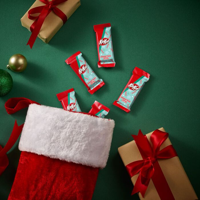 Image of KIT KAT® Peppermint Stick Flavored Snack Size Wafers, Christmas Candy Bag, 8.8 oz Packaging