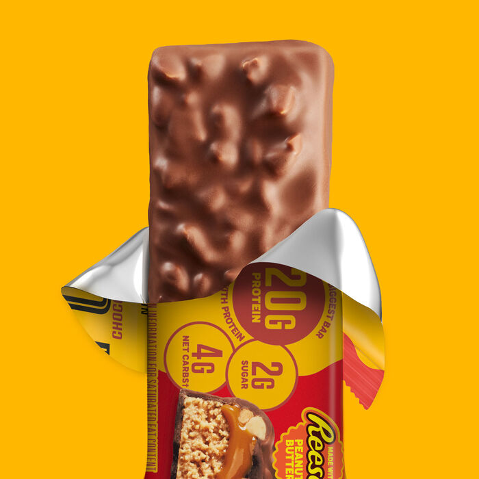 Image of FULFIL Chocolate and REESE'S Peanut Butter Flavored Protein Bar Box, 1.94 oz  ea. (12 Count) Packaging