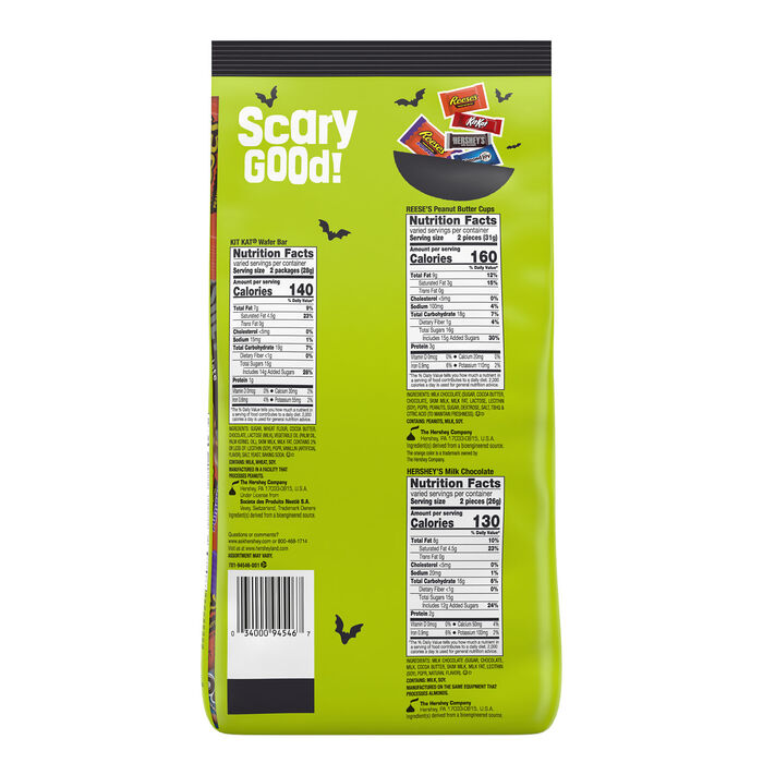Image of Hershey Assorted Snack Size Halloween Candy, 39.43oz Bag (75 Pieces) Packaging