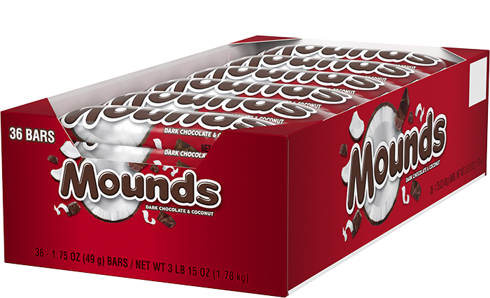 Image of MOUNDS Dark Chocolate Coconut Standard Size 1.75oz Candy Bar Packaging