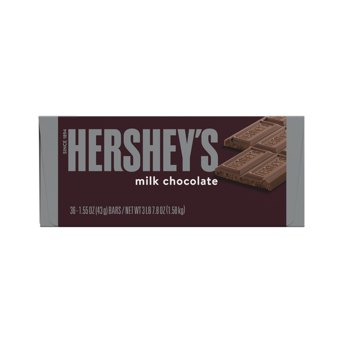 Image of HERSHEY'S Milk Chocolate Candy Bars, 1.55 oz (36 Count) Packaging