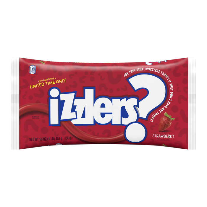 Image of IZZLERS Untwisted Strawberry Flavored Candy, 16 oz. Packaging