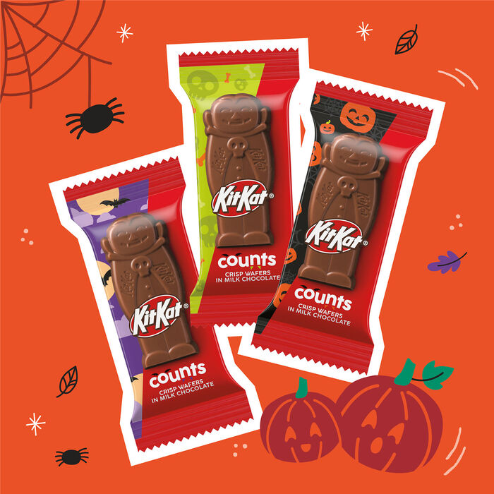 Image of KIT KAT® Milk Chocolate Wafer Snack Size Halloween Counts, 16.52 oz Jumbo Candy Bag Packaging