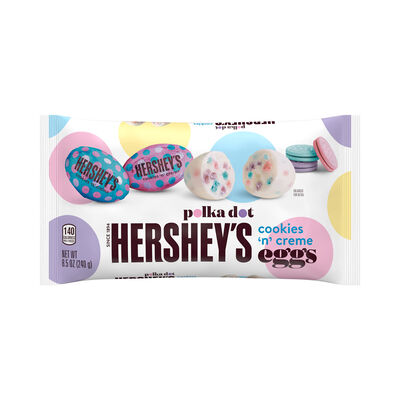 HERSHEY'S Cookies 'n' Creme Polka Dot Easter Eggs Candy Bag, 8.5 oz