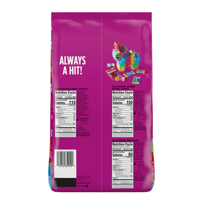 Image of TWIZZLERS & JOLLY RANCHER FAVORITES with Cherry Nibs, Hard Candy and Gummies Party Bag 43.03 oz. Packaging