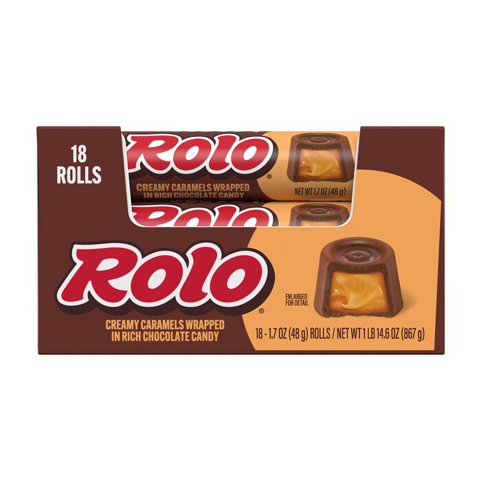 Image of ROLO&reg; Rich Chocolate Caramels Candy Rolls, 1.7 oz (18 Count) Packaging