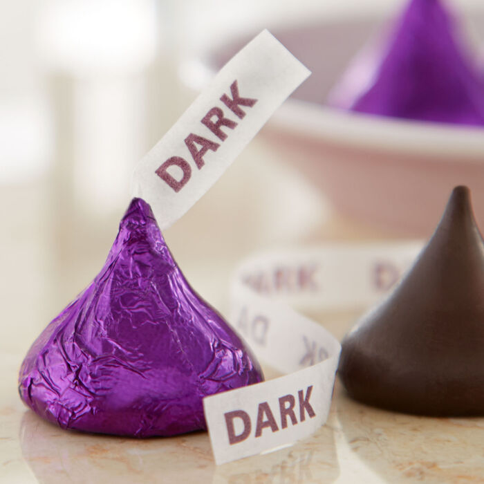 Image of HERSHEY'S KISSES SPECIAL DARK Mildly Sweet Chocolate Candy Share Pack, 8.7 oz Packaging