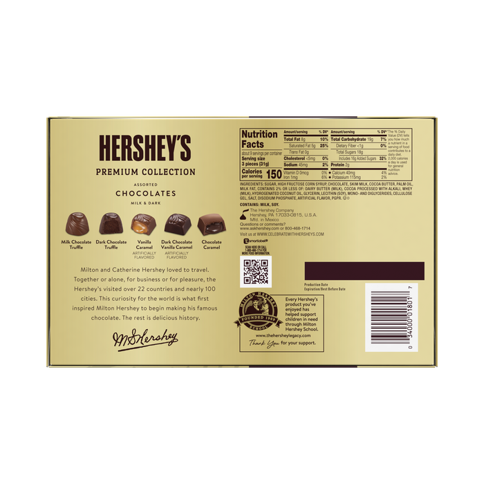 Image of HERSHEY'S Pot of Gold Premium Collection Milk and Dark Chocolate Assorted Gift Box Packaging