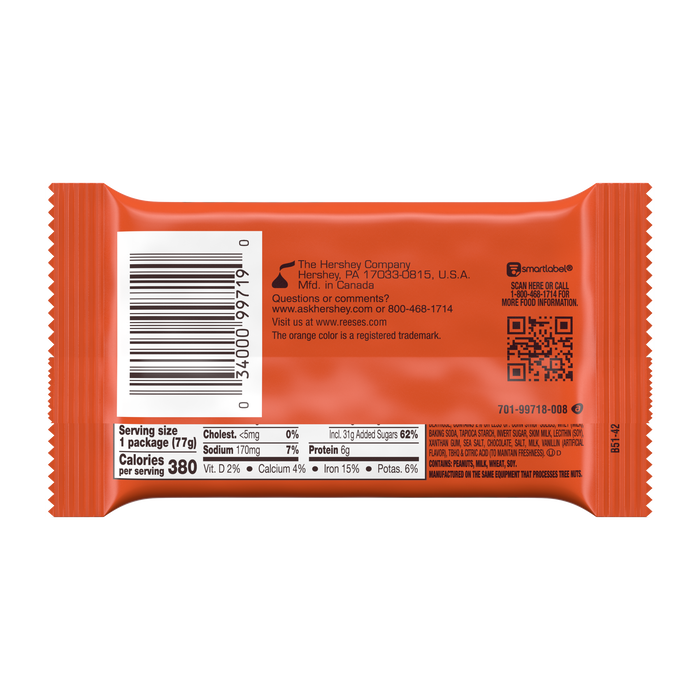 Image of REESE'S Peanut Butter Creme Covered in Real Milk Chocolate Snack Cake 2.75 oz Pack of 2 Packaging