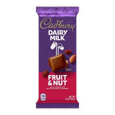 CADBURY FRUIT & NUT Milk Chocolate X-Large 3.5oz Candy Bar