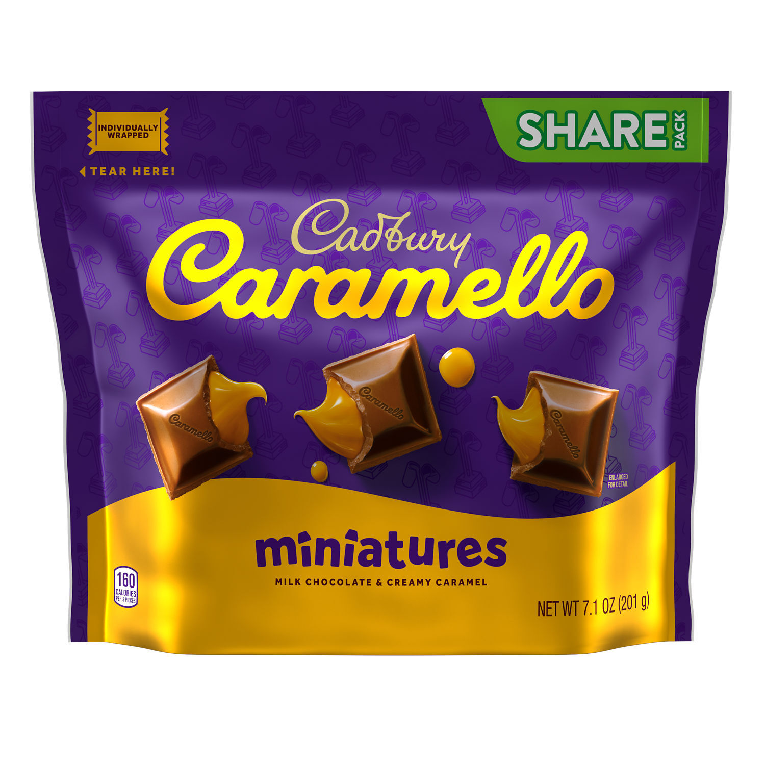 アミコ★モルティザーズ,cadbury,tronky CADBURY CARAMELLO Miniatures Milk Chocolate Caramel Candy Share