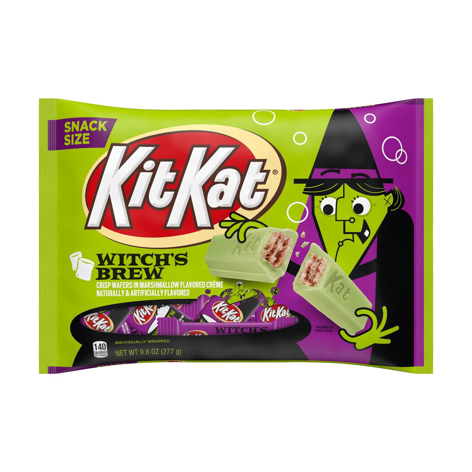 KIT KAT® Witch's Brew Marshmallow Flavored Creme Wafer Snack Size
