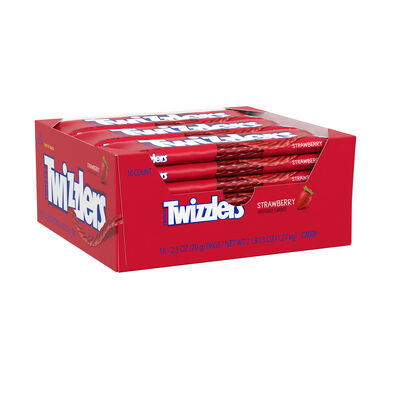 TWIZZLERS Twists Strawberry Flavored Licorice Style Candy Packs, 2.5 oz (18 Count)