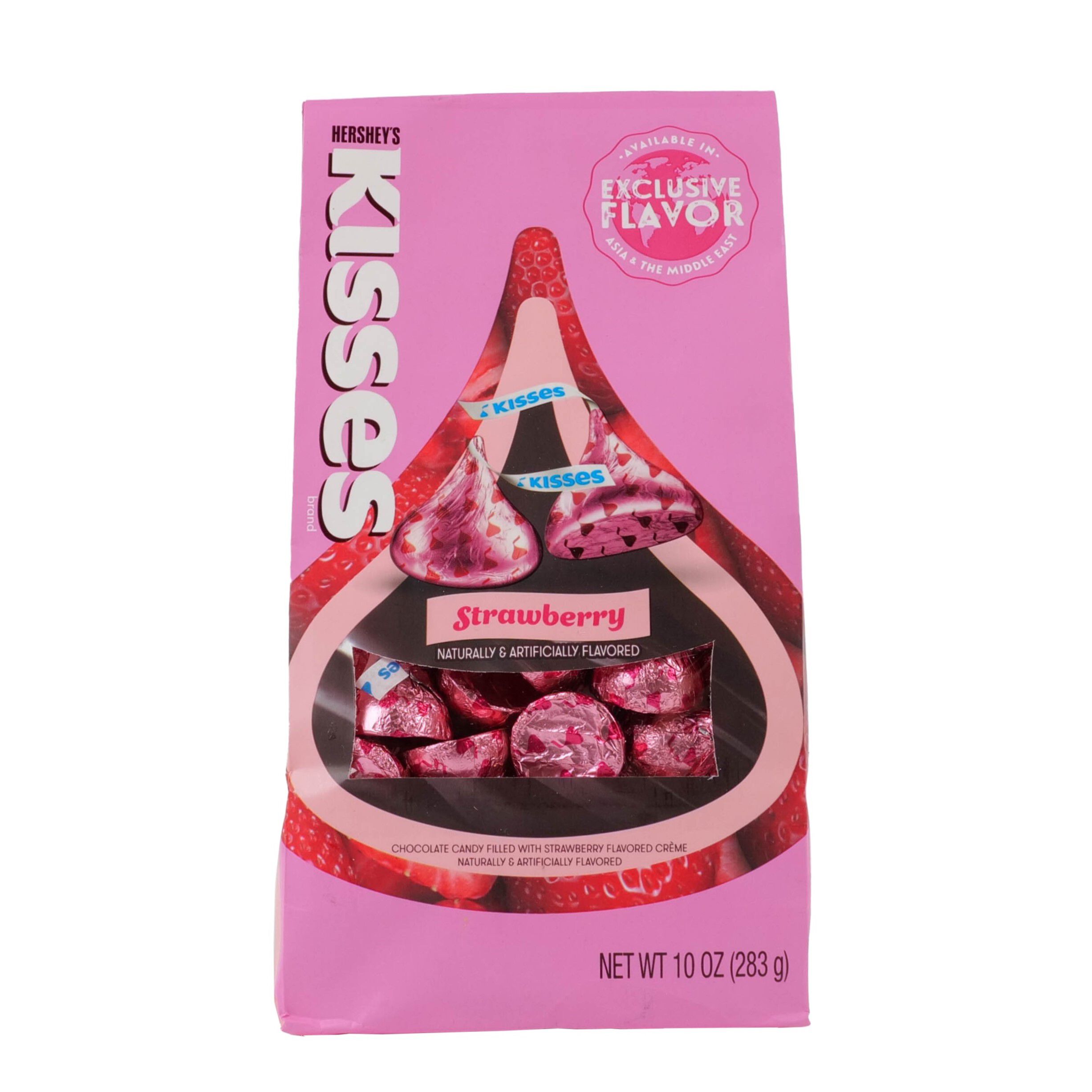 HERSHEY'S KISSES Flavors of The World Strawberry 10oz Pouch