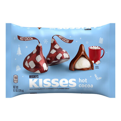 HERSHEY'S KISSES Hot Cocoa Flavored, Christmas , Candy Bag, 8.1 oz