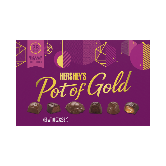 Image of HERSHEY'S POT OF GOLD Milk & Dark Collection Box 10oz Packaging