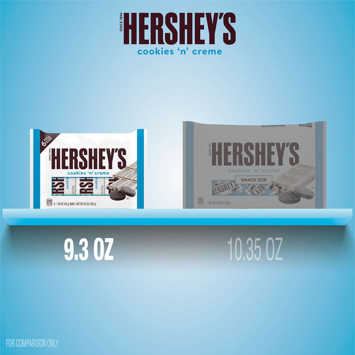 Image of HERSHEY'S Cookies 'n' Creme Candy  Bars, 1.55 oz (6 Count) Packaging
