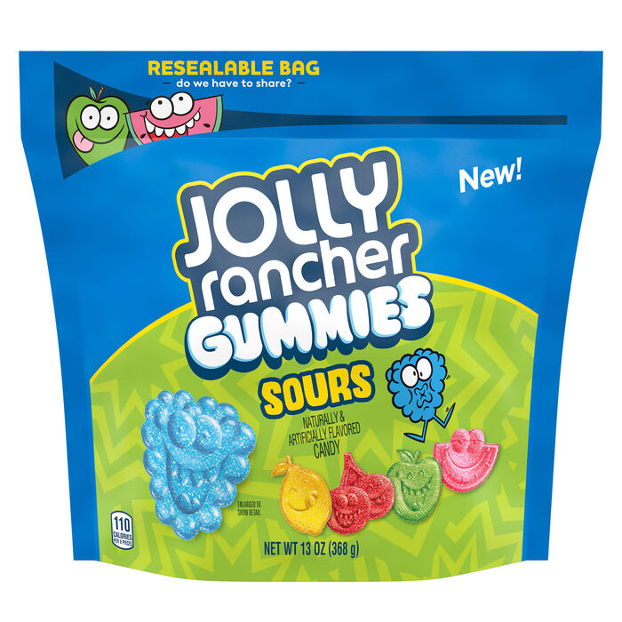 Image of JOLLY RANCHER Sour Gummies Candy Assorted 13oz Candy Bag Packaging