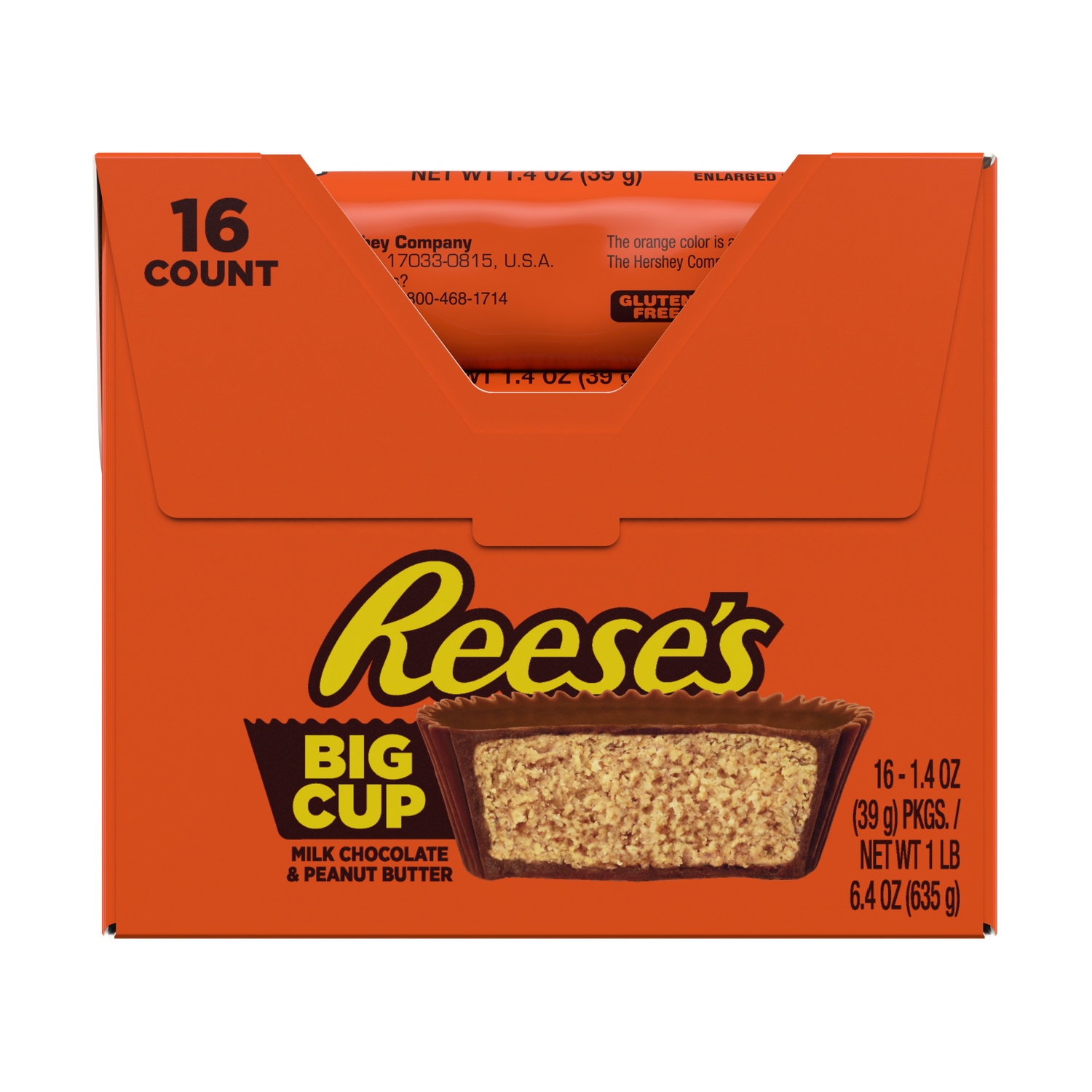 REESE'S BIG CUP Milk Chocolate Peanut Butter Cups , 1.4 oz (16 Count)