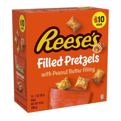 REESE&rsquo;S Peanut Butter Filled Pretzels Bags, 1 oz. (10 Pack)