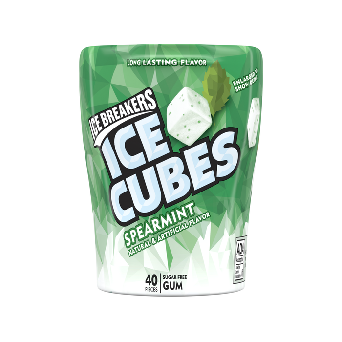 Image of ICE BREAKERS ICE CUBES Spearmint Gum, 3.24 oz. - 4 ct. Packaging