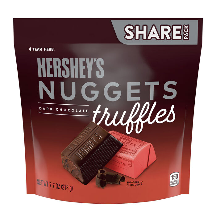 Image of HERSHEY'S NUGGETS Truffles Dark Chocolate 7.7oz Candy Bag Packaging