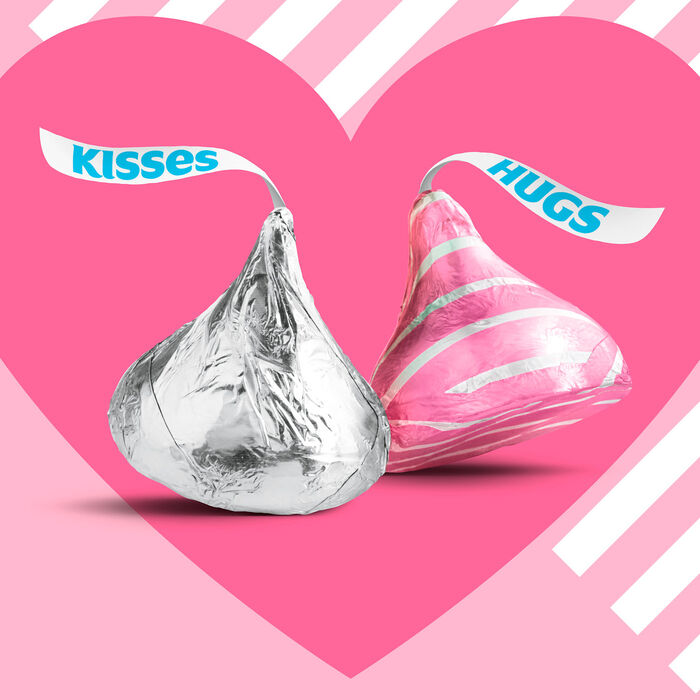 Image of HERSHEY'S HUGS & KISSES Assorted Flavored, Valentine's Day, Candy Bag, 23.5 oz Packaging