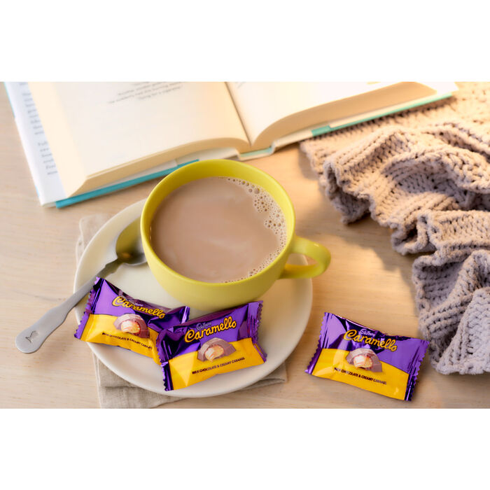 Image of CARAMELLO Milk Chocolate and Creamy Caramel Miniatures 8oz Candy Bag Packaging