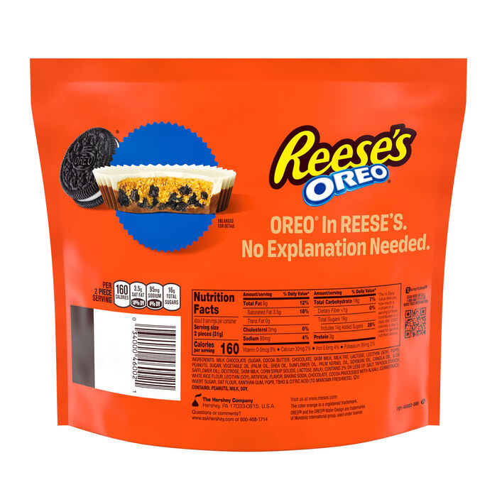 Image of REESE'S OREO&reg; Milk Chocolate and White Creme Snack Size Peanut Butter Cups, 8.8 oz Packaging