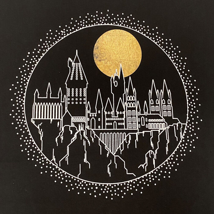 Image of Wizarding World of Harry Potter™ Hogwarts Line Art Moonrise T-Shirt Packaging