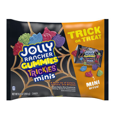 JOLLY RANCHER TRICKIES Gummies Minis Assorted Fruit Flavored, Halloween Candy Bag, 9.2 oz