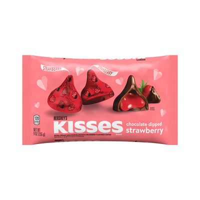 Valentine's HERSHEY'S KISSES Extra Creamy Milk Chocolate Strawberry 9 oz.