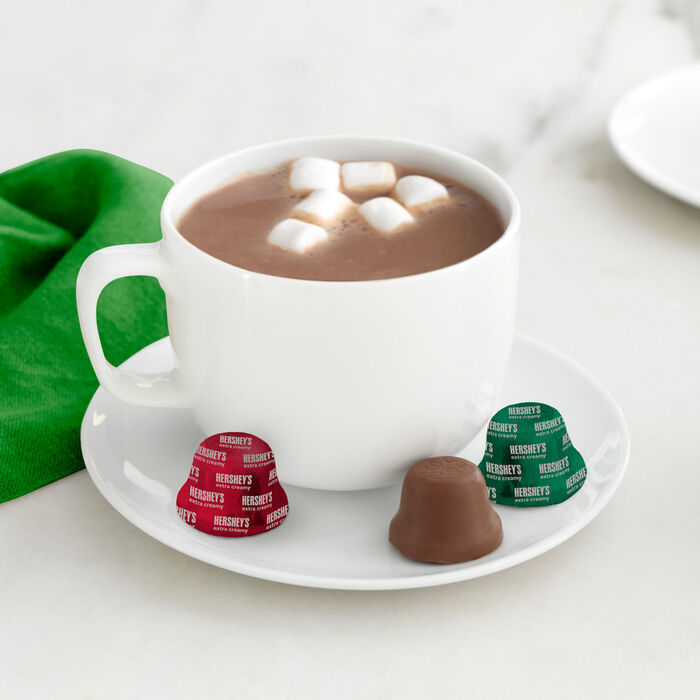Image of HERSHEY'S Milk Chocolate Bells, Christmas , Candy Bag, 8 oz Packaging