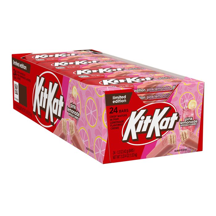 Image of KIT KAT® Pink Lemonade Flavored Wafer Candy Bars, 1.5 oz (24 Count) Packaging