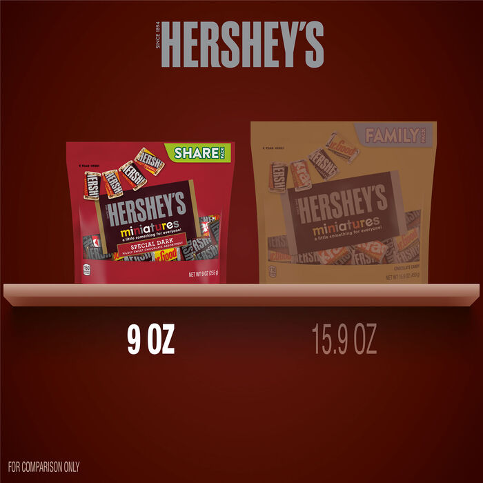 Image of HERSHEY'S SPECIAL DARK Miniatures Assorted Chocolate Candy Share Pack, 9 oz Packaging