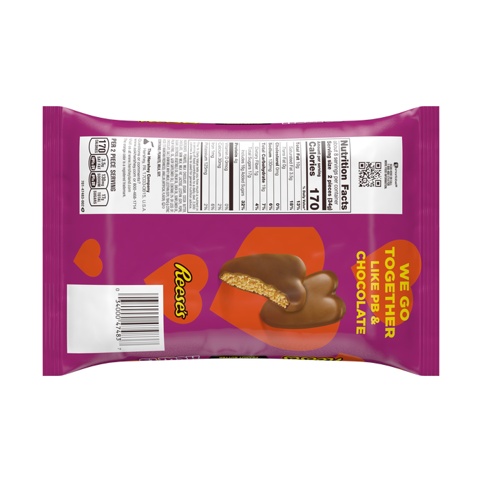 Image of Valentines REESE'S Milk Chocolate Peanut Butter Hearts Bag, 9.6 oz. bag Packaging