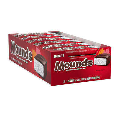MOUNDS Dark Chocolate and Coconut Candy Bars, 1.75 oz (36 Count)