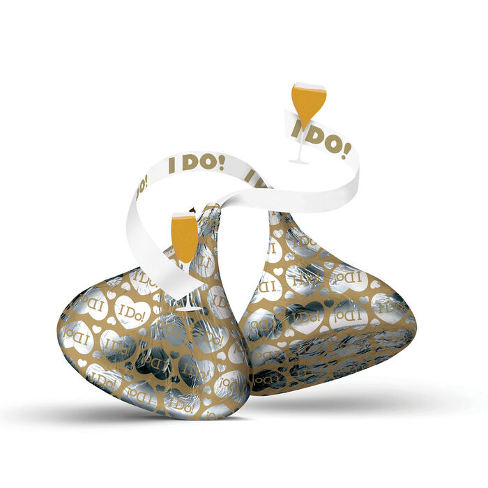 Image of HERSHEY'S KISSES Wedding "I Do" Milk Chocolate Candy Bulk Bag, 48 oz Packaging