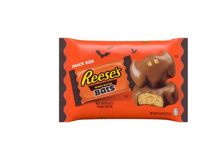 REESE'S Milk Chocolate Peanut Butter Snack Size Bats, Individually Wrapped Candy Bag, 9.6 oz