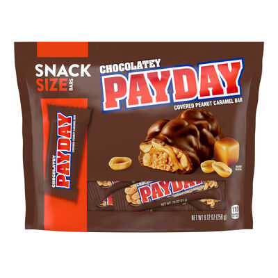 PAYDAY Peanut Caramel Snack Size, Candy Bars Bag, 11.6 oz