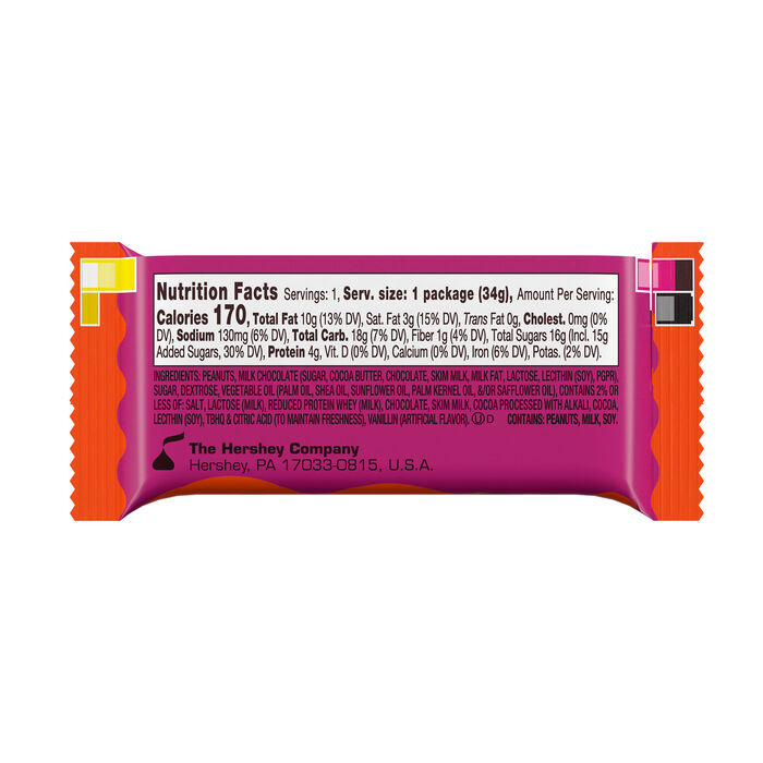 Image of REESE'S Milk Chocolate Peanut Butter Hearts Valentine's Candy Packs, 1.2 oz (36 Count) Packaging