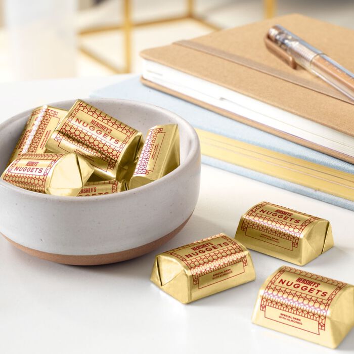 Image of HERSHEY'S NUGGETS SPECIAL DARK Chocolate with Almonds Candy Share Pack, 8.6 oz Packaging