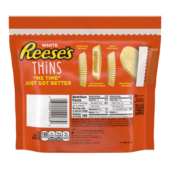 Image of REESE'S THiNS White Creme, 7.37 oz Packaging