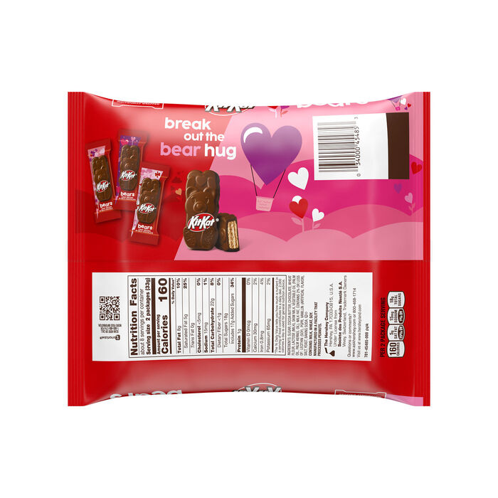 Image of KIT KAT® Milk Chocolate Snack Size Wafer Bears, Valentine's Candy Bag, 8.85 oz Packaging